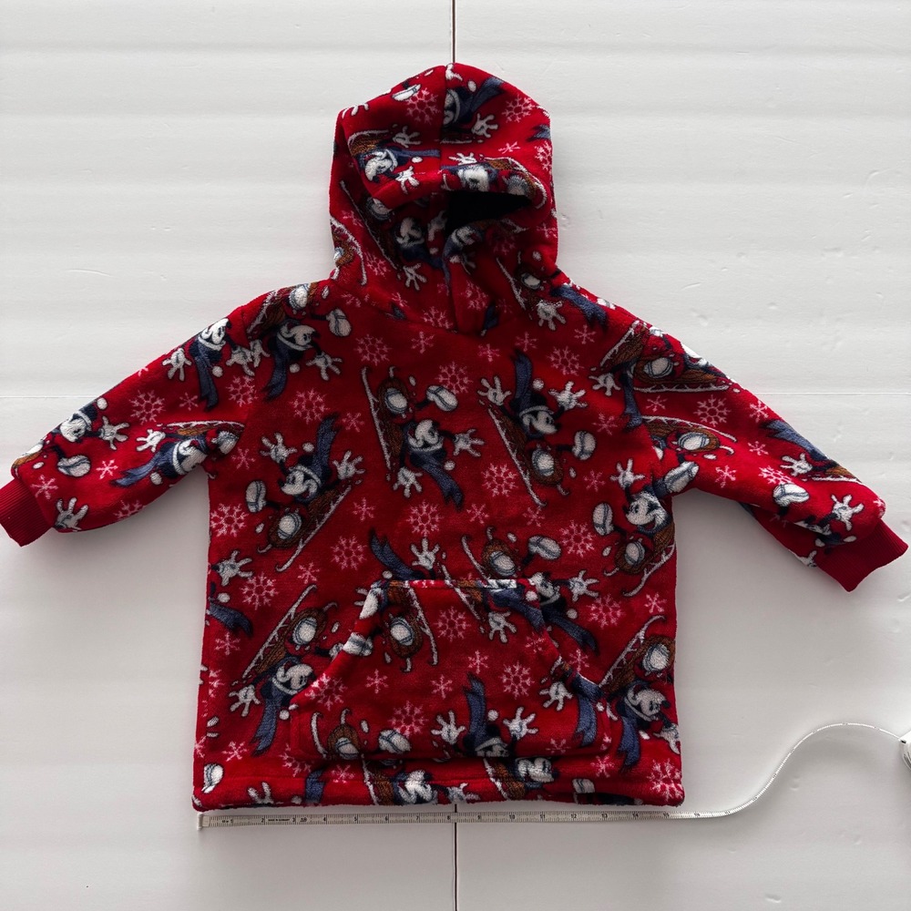 Disney Junior Mickey Mouse Ski Fleece Hoodie Toddler Boys 3T Red Winter